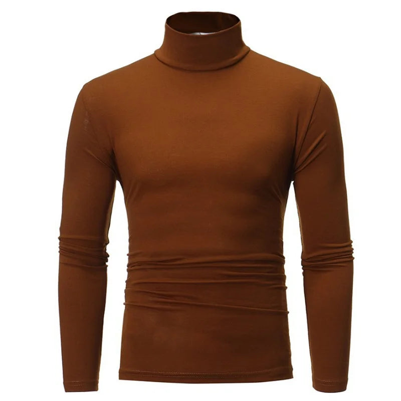 Camiseta térmica de cuello alto para hombre