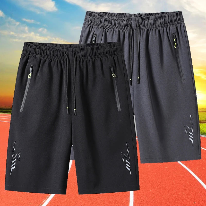 Pantalón corto deportivo para hombre – Running y gimnasio, negro/gris