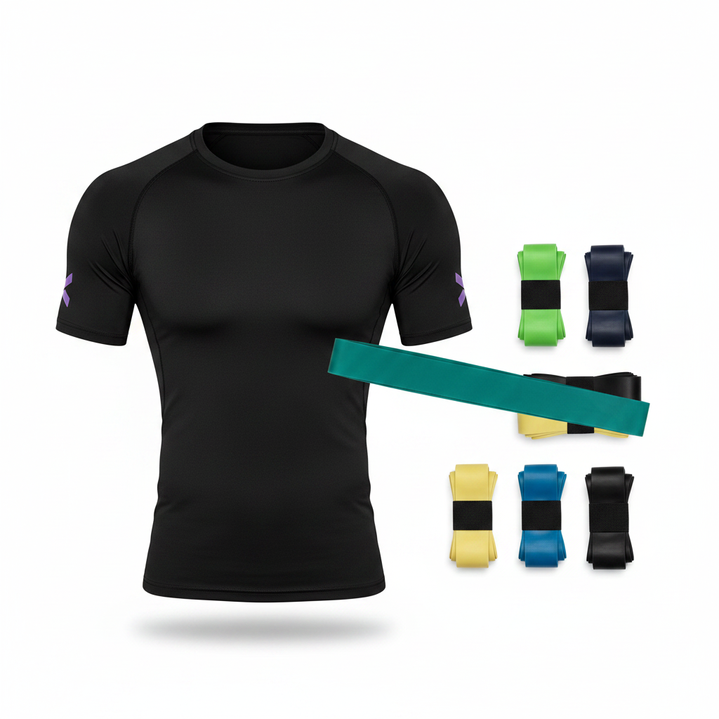 Kit Fitness Completo — Camiseta + Bandas Elásticas